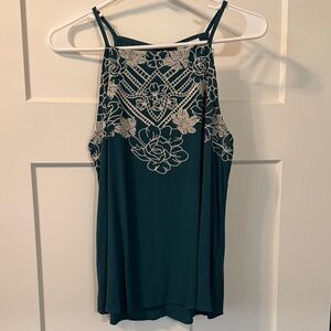 NWT Eyeshadow Dressy Tank with Embroidery